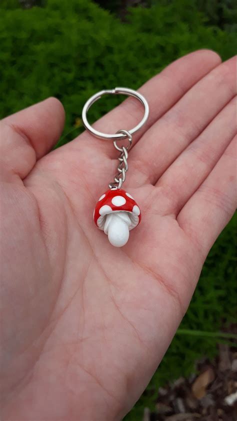 Red Mushroom Key Ring Tiny Toadstool Keychain Etsy UK In 2024 Clay