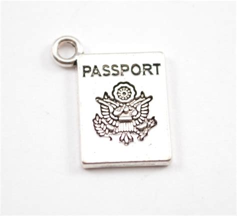 Silver Passport Charms 10pcs 18mm X 14mm Antique Silver Bracelet