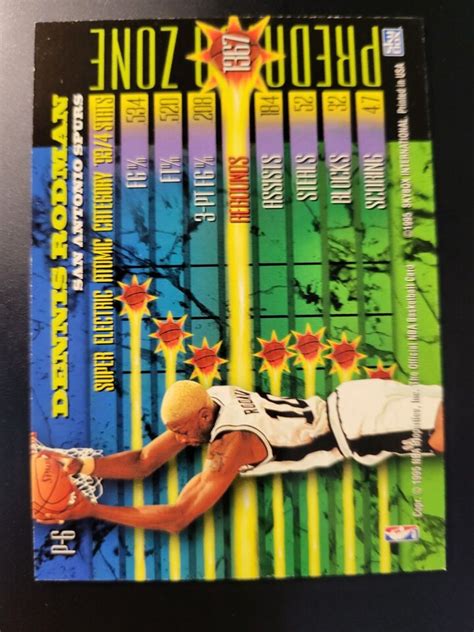 1995 96 Hoops Dennis Rodman HOOPS POWER PREDATOR Card P 6 EBay