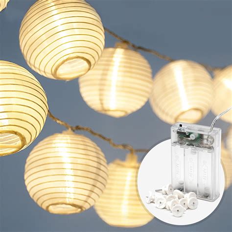 Cozyhome Lampions Lichterkette Batterie Lampion Leds Meter Mit