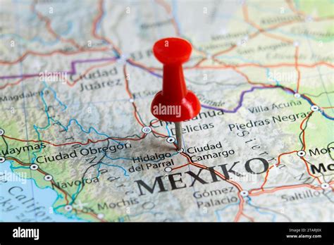 Ciudad Camargo Mexico Pin On Map Stock Photo Alamy