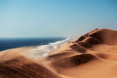 Atlantic Africa Namib Desert Dune Coast Ocean Desert Wallpapers