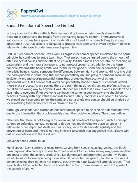 Freedom Of Speech Examples