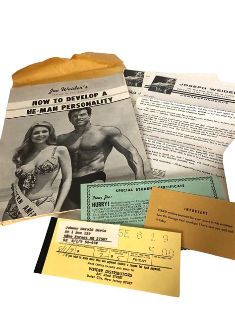 Vintage Joe Weider Muscle Building Course 1959 Develop A He Etsy