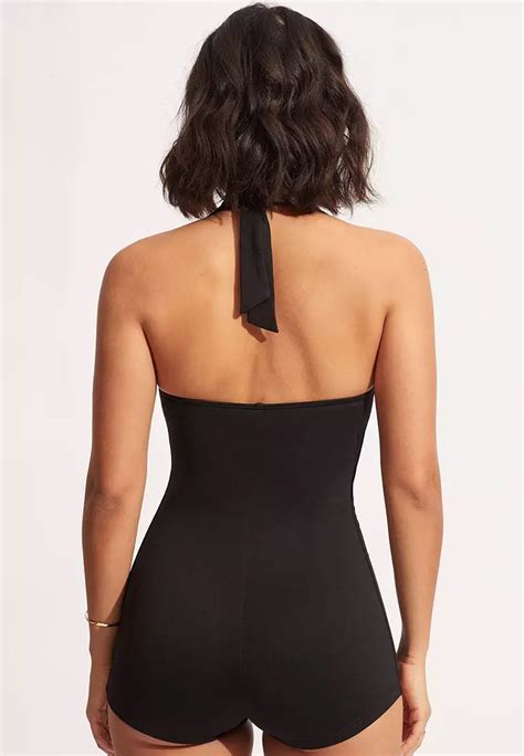 Buy Funfit Halter Ruched Romper Black 2024 Online Zalora