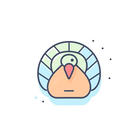 Cartoon Turkey Head Vector A Lineal Icon Depicting Cute Thanksgiving