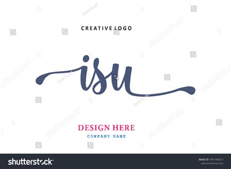 Isu Lettering Logo Simple Easy Understand Stock Vector Royalty Free