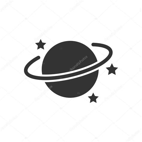 Icono De Saturno En Estilo Plano Planeta Vector Ilustraci N En Blanco