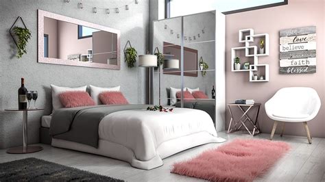 White Rose Gold And Grey Bedroom Ideas