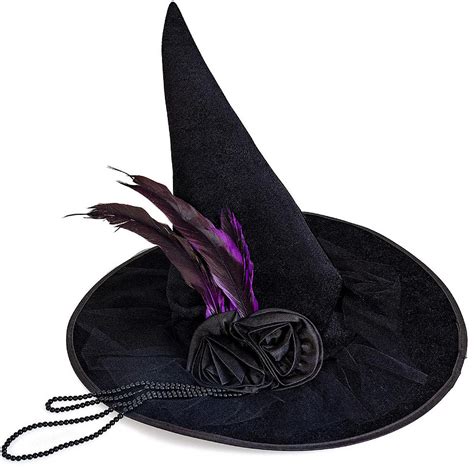 Skeleteen Deluxe Pointed Witch Hat Glamorous Black Witches