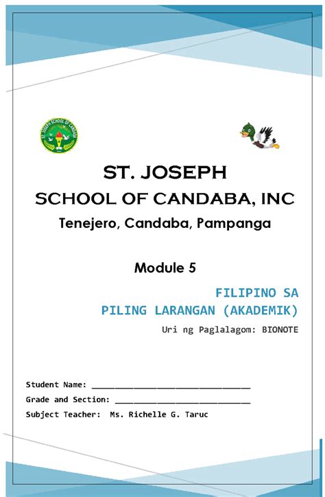 Module Filipino Sa Piling Larang Filipino Sa Piling Larangan