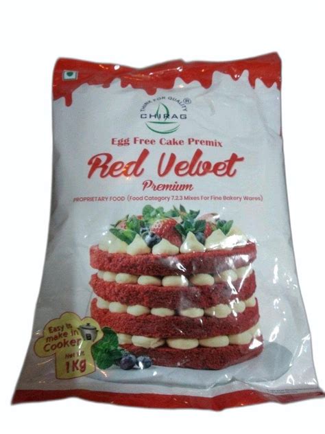 Sweet Chirag Eggless Red Velvet Premium Cake Premix Powder Packaging