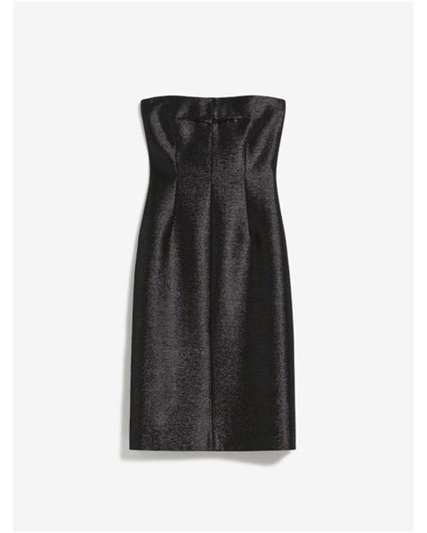 Max Mara Bustier Dress In Metallic Effect Fabric In Black Lyst