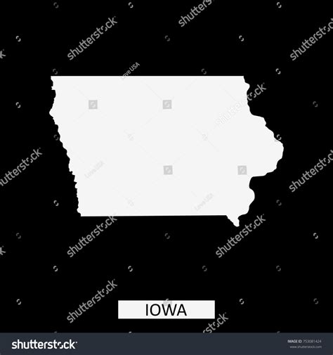 Iowa State Usa Map Vector Outline เวกเตอร์สต็อก ปลอดค่าลิขสิทธิ์