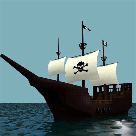 Low Poly Pirate Ship Free 3D Model 3ds Sldprt Free3D