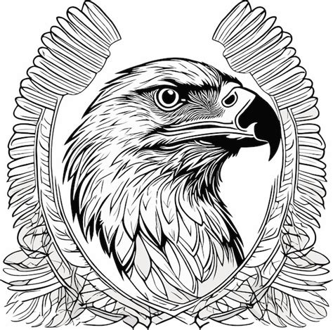 Un Dessin En Noir Et Blanc D Un Pygargue T Te Blanche Avec Un Aigle