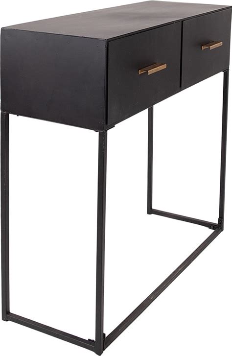 Clayre Eef Sidetable X X Cm Zwart Ijzer Rechthoek Wandtafel Bol