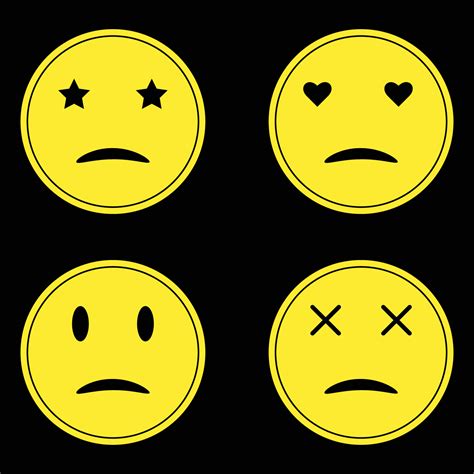 vector sad mood emoji stickers set 24706008 Vector Art at Vecteezy