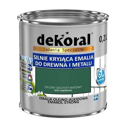 Dekoral Olejna 2L ZIELONY SOCZYSTY MAT Emakol Alkidowa Emalia Strong