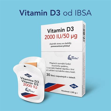 IBSA Vitamin D3 2000 IU 30 filmů dispergovatelných v ústech skladem