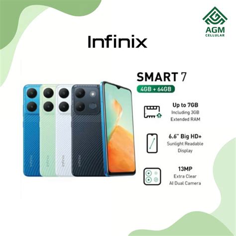 Jual Infinix Smart 7 Ram 4gb64gb Polar Black Coastal Green Iceland