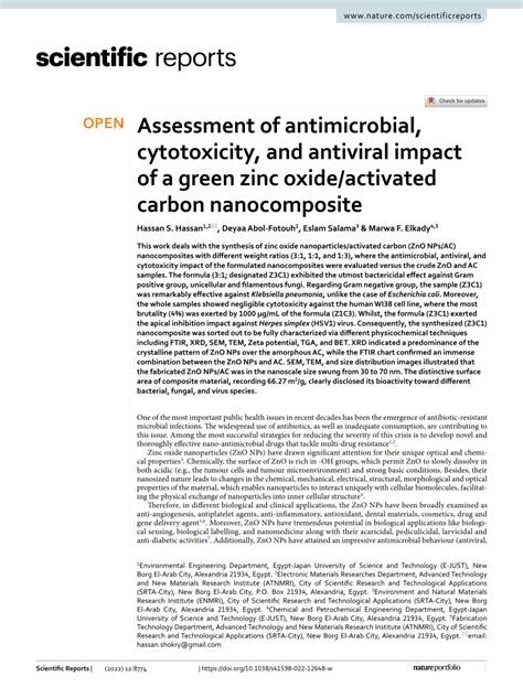 Pdf Assessment Of Antimicrobial Cytotoxicity And Antiviral Impact