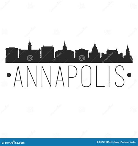 Annapolis Maryland City Skyline Silhouette City Design Vector