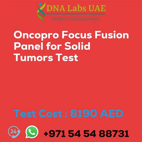 Oncopro Focus Fusion Panel For Solid Tumors Test Cost In Dubai Uae