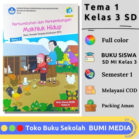 Jual Buku Siswa Kelas 3 SD MI Tema 1 Buku Tematik Terpadu Kurikulum