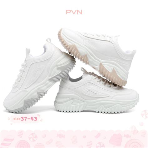 Jual Pvn Sungwoon Sepatu Sneakers Wanita Sport Shoes Grey Cream White