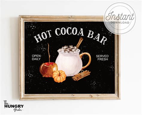 Printable Hot Cocoa Sign Printable Hot Cocoa Bar Hot Cocoa Etsy