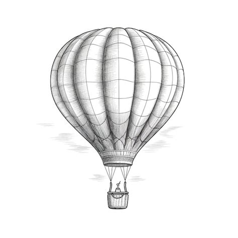 Hot Air Balloon Pencil Drawing