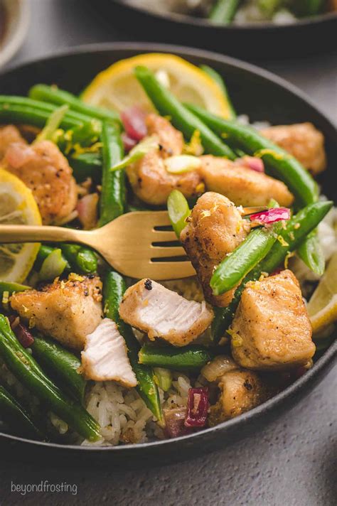 Quick And Easy Lemon Chicken Stir Fry With Green Beans L Beyond Frosting