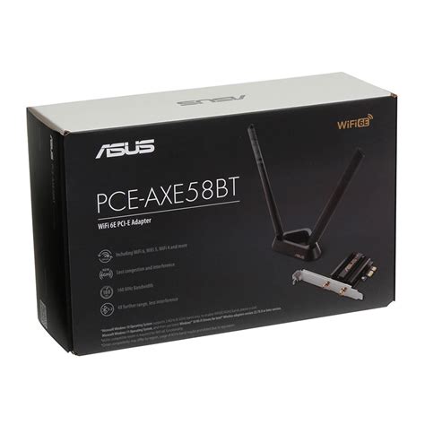 Asus Pce Axe58bt Wifi 6e Tri Band Pci E Wireless Adapter With Bluetooth