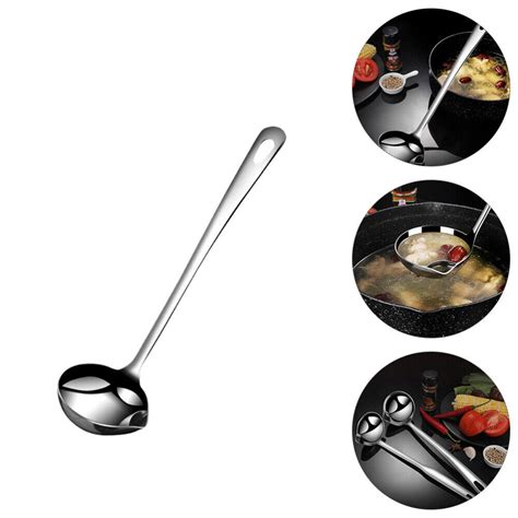 Soup Ladle Long Handle Scalding Resistant Stainless Oil Filter Skimmer