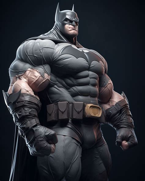 A Man Dressed As Batman Standing In Front Of A Black Background