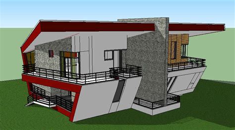 Amazing Twin House 3d Model Cad Drawing Details Skp File Cadbull