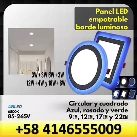 Panel Led Emp Circ Borde Azul 18w 6w 22cm MercadoLibre