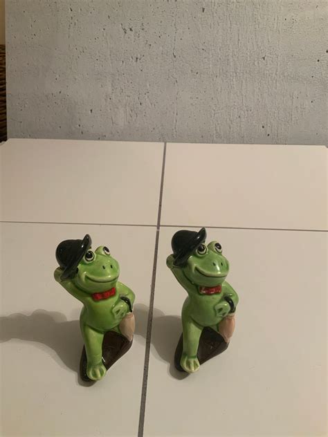 A Pair Of Frog Gents Norcrest Porcelain Decor Frogs Etsy