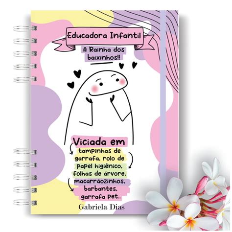 Caderno Personalizado Flork Educadora Professora Infantil Elo7