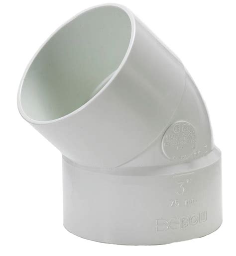 Bow Pvc 45 Degree Sewer Elbow For Sewer And Drainage Fitting White