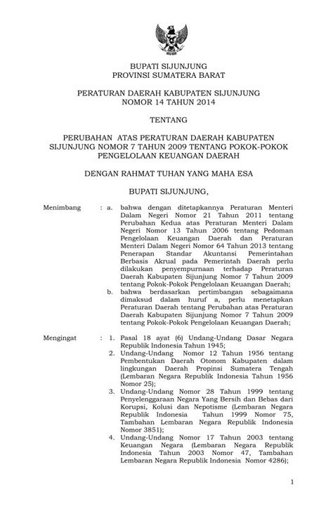 PDF BUPATI SIJUNJUNG PROVINSI SUMATERA BARAT PERUBAHAN Jdih