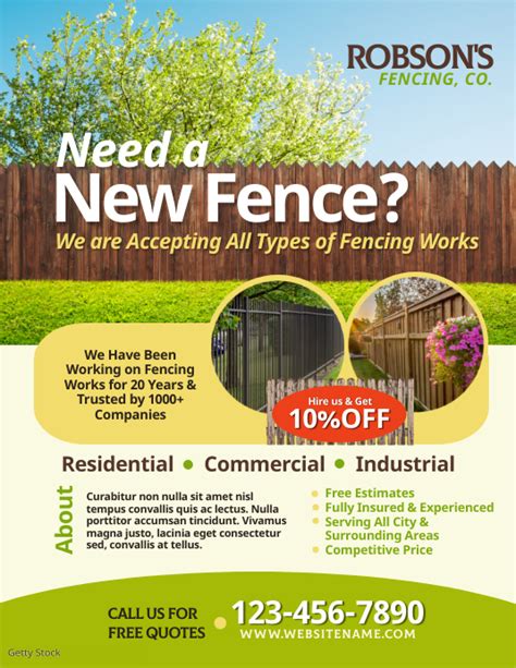 Fence Company Flyer Template Postermywall