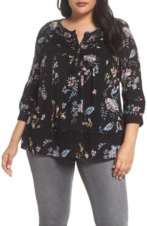 DR2 By Daniel Rainn Daniel Rainn Lace Trim Floral Top Nordstrom