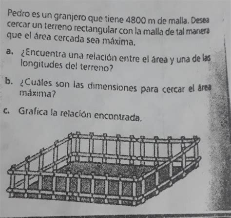 Pedro Es Un Granjero Que Tiene M De Malla Desea Cercar Un Terreno