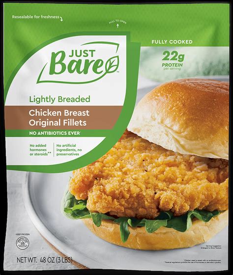 Lightly Breaded Chicken Breast Original Fillets Lbs Just Bare Foods