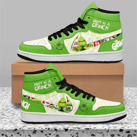 The Grinch Air Jordan 1 High Top Shoes Tinykem