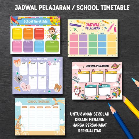 Jual Jadwal Pelajaran Free Spidol Sudah Di Laminasi Bisa Di Hapus