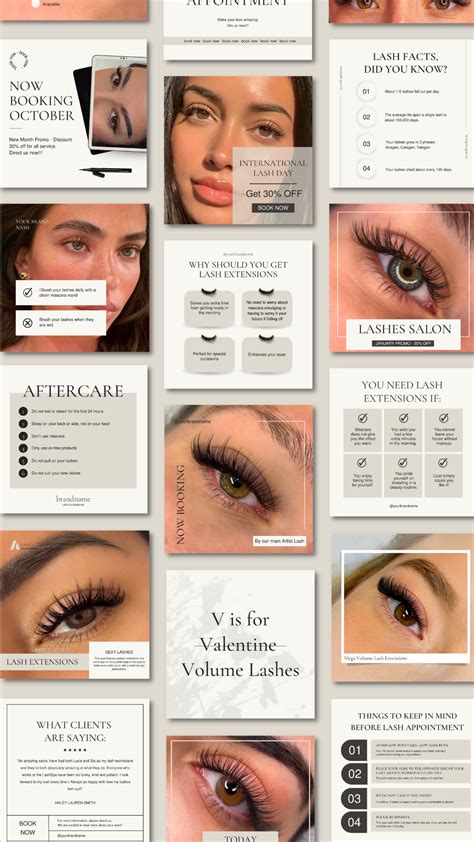 Lash Tech Instagram Templates Lash Tech Posts Lash Tech Social