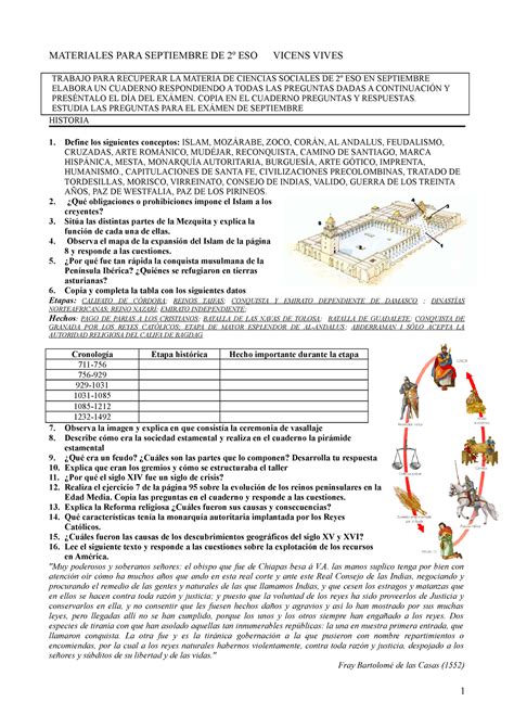 2 ESO Materiales Septiembre Vicens Vives MATERIALES PARA SEPTIEMBRE